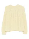Antonelli Openwork Knitted Sweater In Yellow