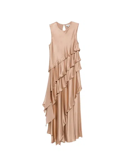 Antonelli Ruffled Dress In Brown
