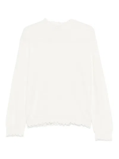 Antonelli Ruffled Sweater In White
