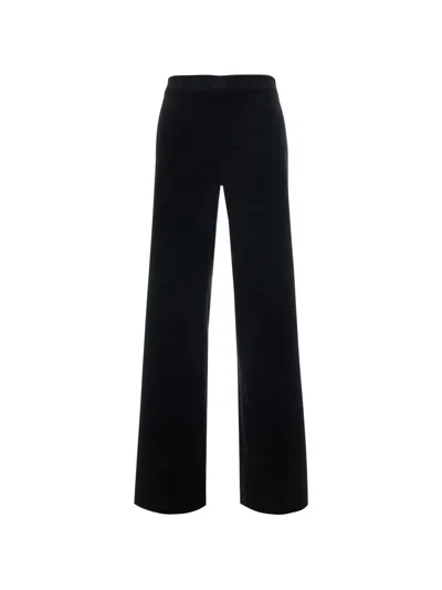 Antonelli Samuel Velvet Wide-leg Trousers In Black