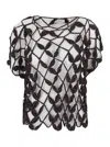 Antonelli Crochet Knitted Top In Gray