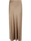 Antonelli Flowing Midi Skirt With Soft Sheen Finish In Neutrals