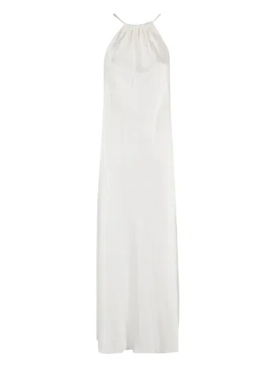 Antonelli Halter Neck Maxi Dress In Silver
