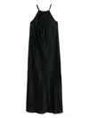 Antonelli Black Silk Blended Midi Dress In Black