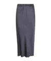 Antonelli Satin Midi Skirt In Blue