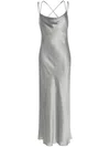 Antonelli Satin Midi Slip Dress In Grey