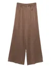 Antonelli Wide-leg Brown Trousers With Minimalist Design In Brown