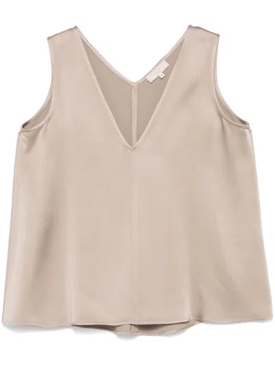 Antonelli Satin Vest In Neutrals