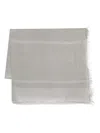 Antonelli Linen-blend Grey Scarf With Fringed Edges In Grey