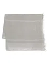 Antonelli Linen-blend Grey Scarf With Fringed Edges In Grey