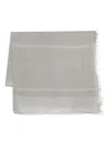Antonelli Linen-blend Grey Scarf With Fringed Edges In Grey