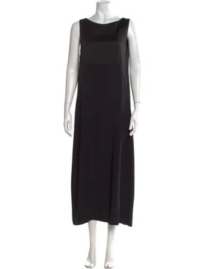 Pre-owned Antonelli Scoop Neck Long Dress In Blue