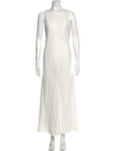 Pre-owned Antonelli Scoop Neck Long Dress In Neutral