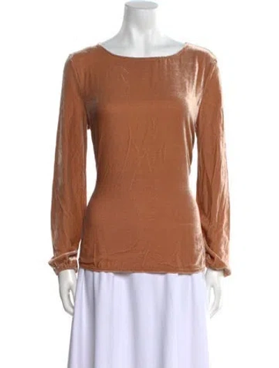 Pre-owned Antonelli Scoop Neck Long Sleeve Blouse W/ Tags In Neutral