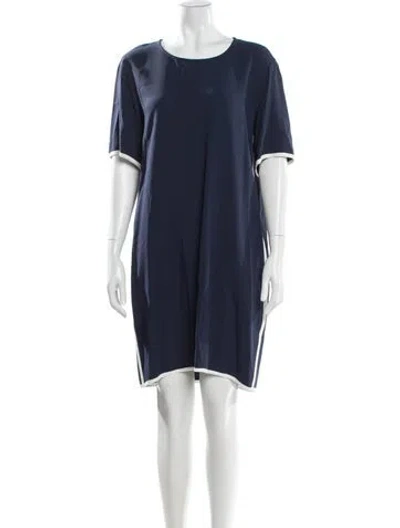 Pre-owned Antonelli Scoop Neck Mini Dress In Blue