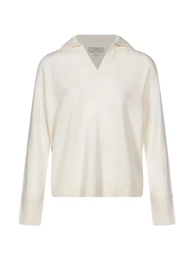 Antonelli Sele Polo-collar Dropped-shoulder Sweater In Neutral