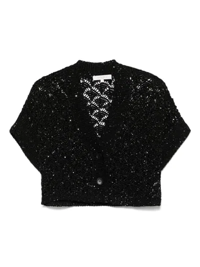 Antonelli Sequin-embellished Cardigan In Black