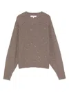 Antonelli Sequin-embellished Crew-neck Sweater In Brown