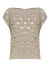 Antonelli Brown Orzowei Knit Top In Neutral