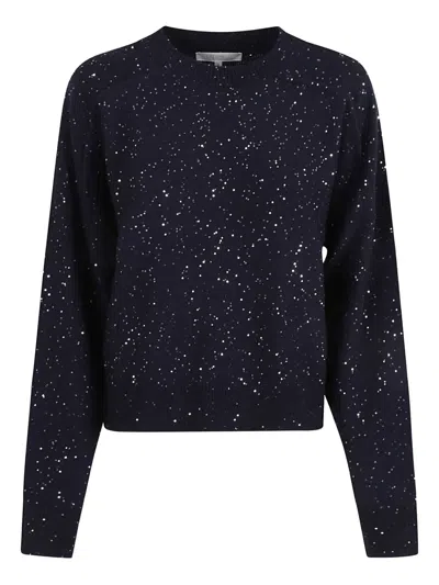 Antonelli Sequin-embellished Wool Top In Blue
