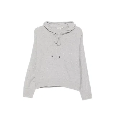 Antonelli Sequin-embellished Drawstring Hoodie In Grey