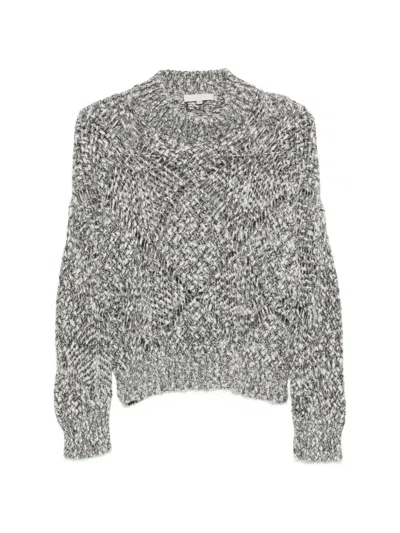 Antonelli Sequin-embellished Open-knit Sweater In Gray