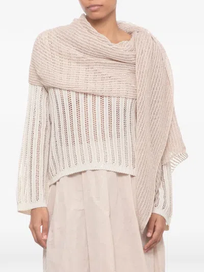 Antonelli Sequin-embellished Open-knit Sweater In Burgundy