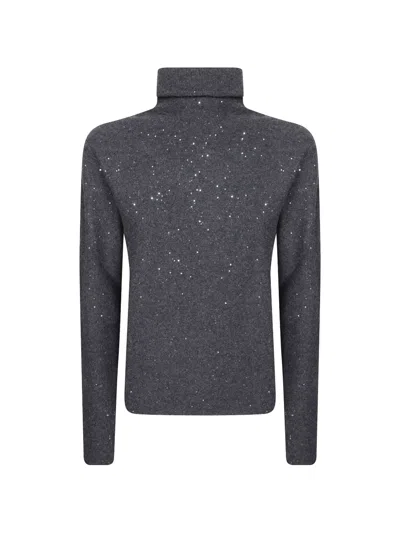 Antonelli Sequin-embellished Roll-neck Sweater In Gray
