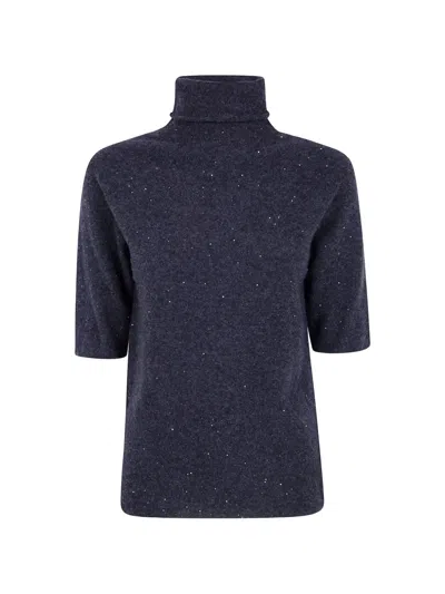 Antonelli Sequin-embellished Roll-neck Sweater In Grey