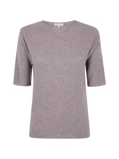 Antonelli Sequin-embellished Short-sleeved Sweater In Grey