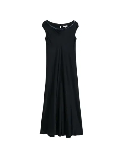 Antonelli Sequin-embellished Sleeveless Maxi Dress In Black