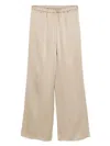 Antonelli Flowing Wide-leg Trousers In Soft Gray Fabric In Neutral