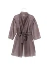 Antonelli Sheer Belted Coat In Gray