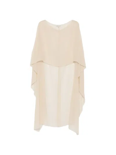 Antonelli Sheer Layered Top In Neutral