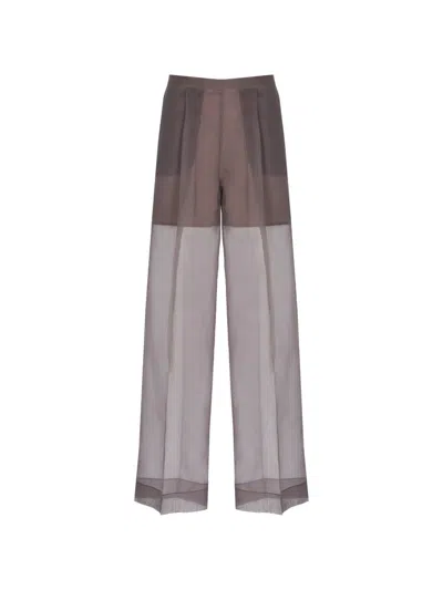 Antonelli Sheer Pleated Trousers In Brown