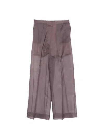 Antonelli Sheer Wide-leg Trousers In Gray