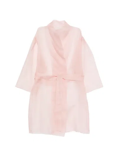Antonelli Sheer Wrap-style Dress In Pink