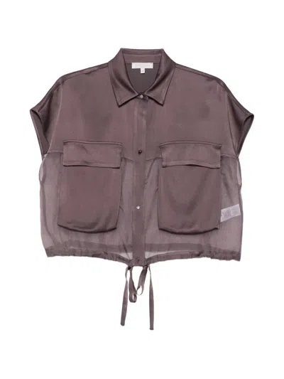 Antonelli Sheer-panelled Drawstring Gilet In Brown