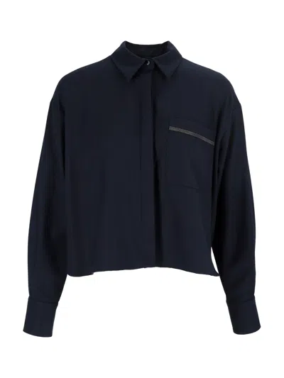 Antonelli Chest-pocket Long-sleeve Shirt In Blue