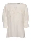 Antonelli Embroidered Pattern Blouse In Neutral
