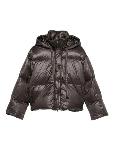 Antonelli Short Cedar Brown Down Jacket With Hood
