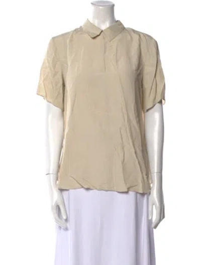 Pre-owned Antonelli Short Sleeve Button-up Top In Neutral