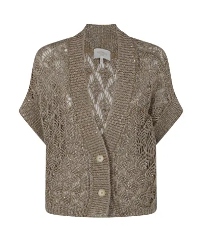 Antonelli Short Sleeve Knitted Cardigan In Multicolor