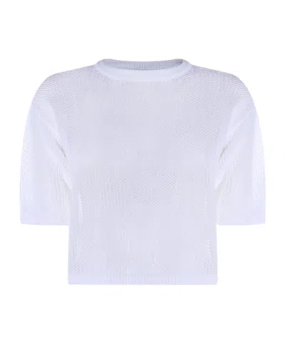 ANTONELLI ANTONELLI FIRENZE OPEN KNIT SHORT SLEEVE SWEATER