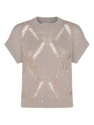 Antonelli Short-sleeves Top In Neutral