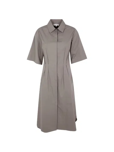 Antonelli Short-sleeve Shirt Dress In Brown