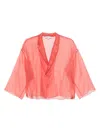 Antonelli Silk Blazer In Red