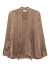 Antonelli Silk-finish Brown Blouse In Brown