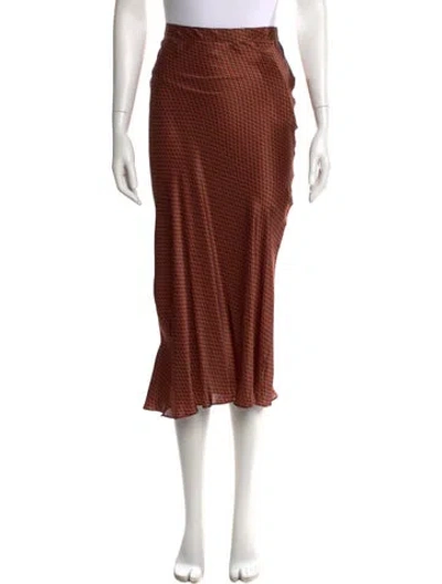 Pre-owned Antonelli Silk Midi Length Skirt W/ Tags In Multi
