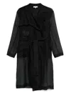 Antonelli Silk Trench Coat In Black